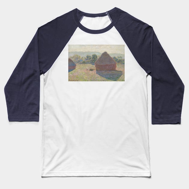 Haystacks midday - Claude MONET Baseball T-Shirt by KargacinArt